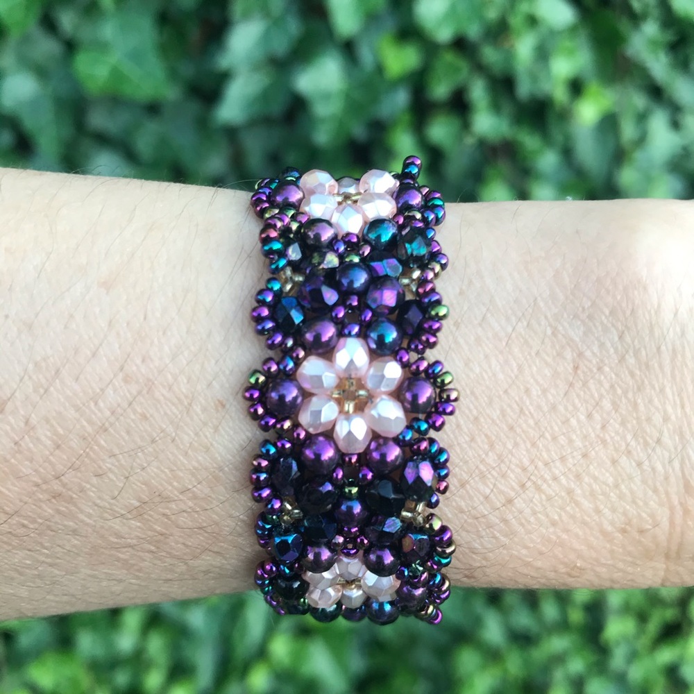 Handwoven Czech glass bracelet